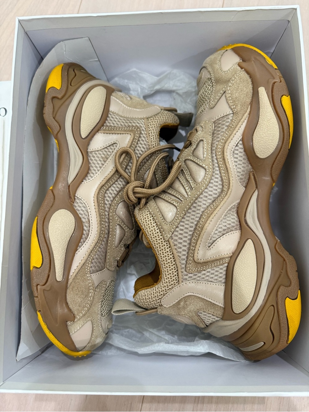 NIB Sandro Paris Astro 1 Chunky Sneakers Camel Beige Women’s US 7.5 EU 39